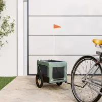 Prolenta Maison Exclusive - Fietsaanhanger voor honden, grijs en zwart, gemaakt van Oxford-stof en metaal