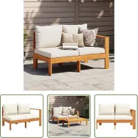 The Living Store Acacia Hout - Tuinbank - Tuinbank met 1 armleuning 2-zits massief acaciahout - Buitendecoratie - Tuinset - Lounge Set