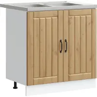 vidaXL Waskompkast Lucca 2 st Artisan Eiken Bewerkt hout