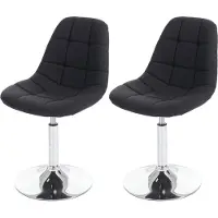 Mendler Set van 2 eetkamerstoelen, model HWC-A60, draaistoel, chroomframe, donkergrijze stof