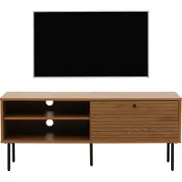 Mendler TV-meubel HWC-N78, lage TV-kast, Scandinavische stijl, metaal, hout, melamine, MVG, 50x120x40 cm, naturel