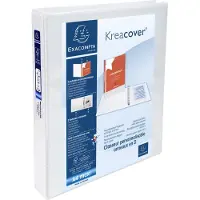 Exacompta Kreacover 25 mm Ringband PP (Polypropeen) A4+ 2 Ringen Wit 54946E 10 Stuks