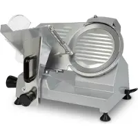 VERTES Gastro snijmachine, elektrisch met 120 W, mes met een diameter van 220 mm, snijdikte 0 tot 12 mm, universele snijmachine met aluminium behuizing, incl. slijpsteen