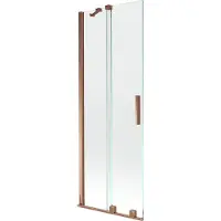 Mexen Velar badwand 2-delige schuifbare 70 x 150 , transparant, roze goud - 896-070-000-01-60