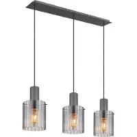 Globo Lighting 3-lichts hanglamp Tulivar design smoke glas