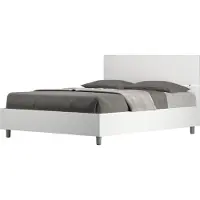 Ityhome Frans tweepersoonsbed met container 140x190 recht hoofdbord in wit essen Demas