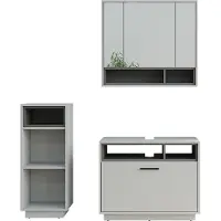 Vicco Badkamermeubelset Beatrice Grijs/Antraciet 3-delig, Model 55792