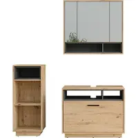 Vicco Badkamermeubelset Beatrice Artisanaal eiken/Antraciet 3-delig, Model 55788