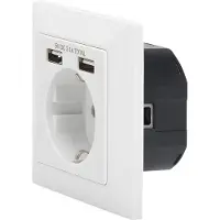 Digitus DA-70613 Stopcontact (onderbouw) Met USB Wit