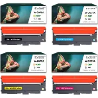 Evoke Set van 4 HP 117A CMYK printer tonercartridges , 1000 pagina's zwart + 700 pagina's elke kleur , W2070A W2071A W2072A W2073A , compatibel met 150a 150nw 178nw 178nwg 179fnw 179fng 179fwg 179fwg