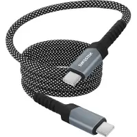 Swissten Magnetische Anti-Knoop USB-C naar USB-C Kabel - 1M - Zwart