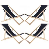 Woodok 4x houten tuinstrandmand, marineblauw