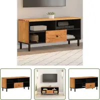The Living Store Salontafel - Tv-meubel - Tv-meubel 100x33x46 cm massief acaciahout - Houten Kast - Acaciahout - Vintage Design
