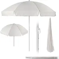 Kadax Ronde parasol, 220 x 142-224 cm, terrasparasol, balkonscherm, in hoogte verstelbare parasol voor balkon, tuin, terras, zwembad en strand, ecru