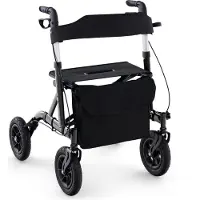 Costway Rollator - Opvouwbaar - Met zitje - Max. 135 kg - Zwart