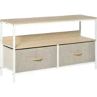 HOMCOM -TV-meubel-MDF-98x29x56cm-Grijs helder