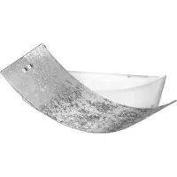 Gea Luce Camilla - Zilverkleurige wandlamp met twee fittingen (2xE27, max. 2x70W, IP20) - Moderne wandlamp met zilverkleurige glazen diffuser en witte frame, afmetingen 63,5x39cm