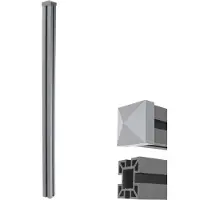 MCW WPC paal Sarthe WPC omheining, pijlerpaal, insteeksysteem 1,88m ~ grijs