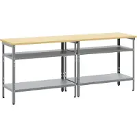 Syfax Werkbankset 2 st Beige en Grijs Gepoedercoat staal