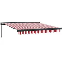 vidaXL Uitschuifbare luifel Rood en Wit 300 x 250 cm
