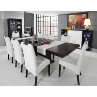 AEA Komplett Set Esstisch + 8 Stühle Esszimmer Set Ess Gruppe Holz Tisch Tische