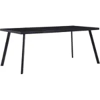 Prolenta Maison Exclusive - Eettafel, zwart, 160 x 80 x 75 cm, met glazen blad