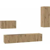 Syfax Wand TV Kast 4 pcs Artisan Eiken Bewerkt hout