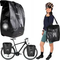 Fit4Med | Fietszak, model Back-roller - Zwart - 27 liter - Waterdicht - Bagagedragerzak - 1230 gram