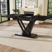 MODFU TV-meubel 145x30x51 cm van MDF, hoogglans wit met goud accenten en LED-verlichting, modern