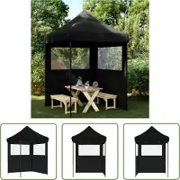 The Living Store De Living Store partytent, inklapbaar en opvouwbaar, met 2 zijpanelen, zwart