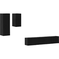 Syfax Wand tv-kast Wandgemonteerd 3 pcs Zwart Eiken Bewerkt hout