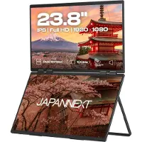 Japannext Dual Portable Monitor 23.8"(x2) IPS Full HD (1920x1080) 100Hz | JN-DMD-IPS238F-C4