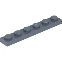 LEGO 1x6 Platte steen 3666 - 100 stuks, donkergrijs