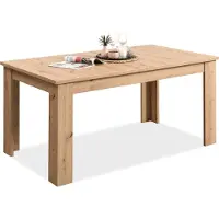 Homestyle4u Eettafel - 160x90 cm - Uitschuifbare Eetkamertafel - Massief eikenhout - Bruin