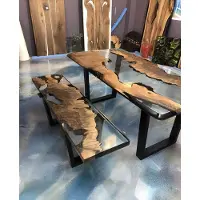 AEA Esstisch Tisch Küchentisch Moderne Wasserfall Fluss Epoxid Harz Möbel Tische