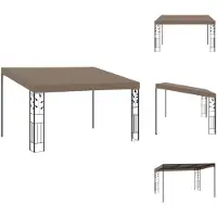 vidaXL Wandpaviljoen 4x3x2,5 m, taupekleurig - Paviljoenen & feesttenten
