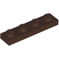 LEGO 1x4 Platte steen 3710 - 100 stuks, donkerbruin