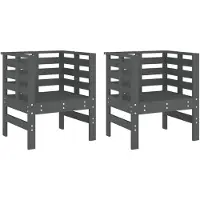 vidaXL Tuinstoelen 2 st 61,5x53x71 cm massief grenenhout grijs