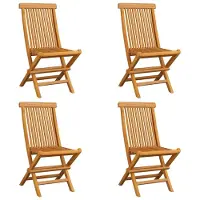 Syfax Klapstoelen met antracietkleurige kussens, 4 stuks, massief teakhout