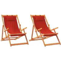 Syfax Opklapbare stoelen, 2 stuks, rode stof