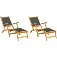 Syfax Terrasstoelen 2 st massief acaciahout en textileen