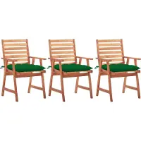 Syfax Tuinstoelen 3 st met kussens massief acaciahout