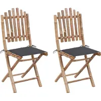 Syfax Opklapbare stoelen (2 stuks) met kussens, bamboe