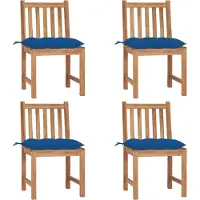 Syfax Tuinstoelen 4 st met kussens massief teakhout