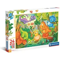 Clementoni - Puzzel - 24 Maxi Stukjes - Schattige Dinosaurusen - Kinderpuzzel - Vanaf 6 Jaar