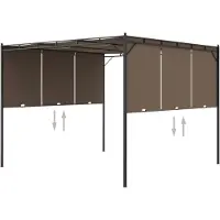 The Living Store De Living Store tuinpaviljoen met zijpanelen, afmetingen 3x3x2,25 meter, kleur taupe