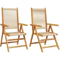 vidaXL Tuinstoelen 2 st massief acaciahout en polypropeen beige