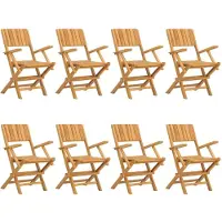 Syfax Opklapbare stoelen, 8 stuks, 55x61x90 cm, massief teakhout
