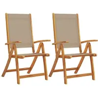 Syfax Opklapbare stoelen, 2 stuks, van massief acaciahout en textilene.