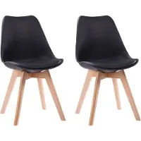 Happy Garden Set van 2 zwarte NORA Scandinavische stoelen met kussen